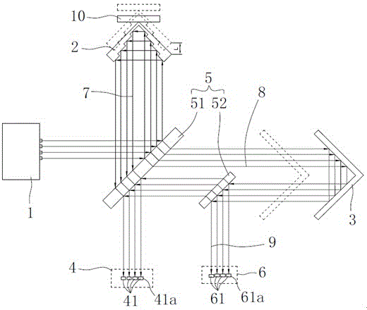 Contrast anti-interference laser interferometer with a microtremor ladder-type optical corner reflector and calibration method and measuring method thereof