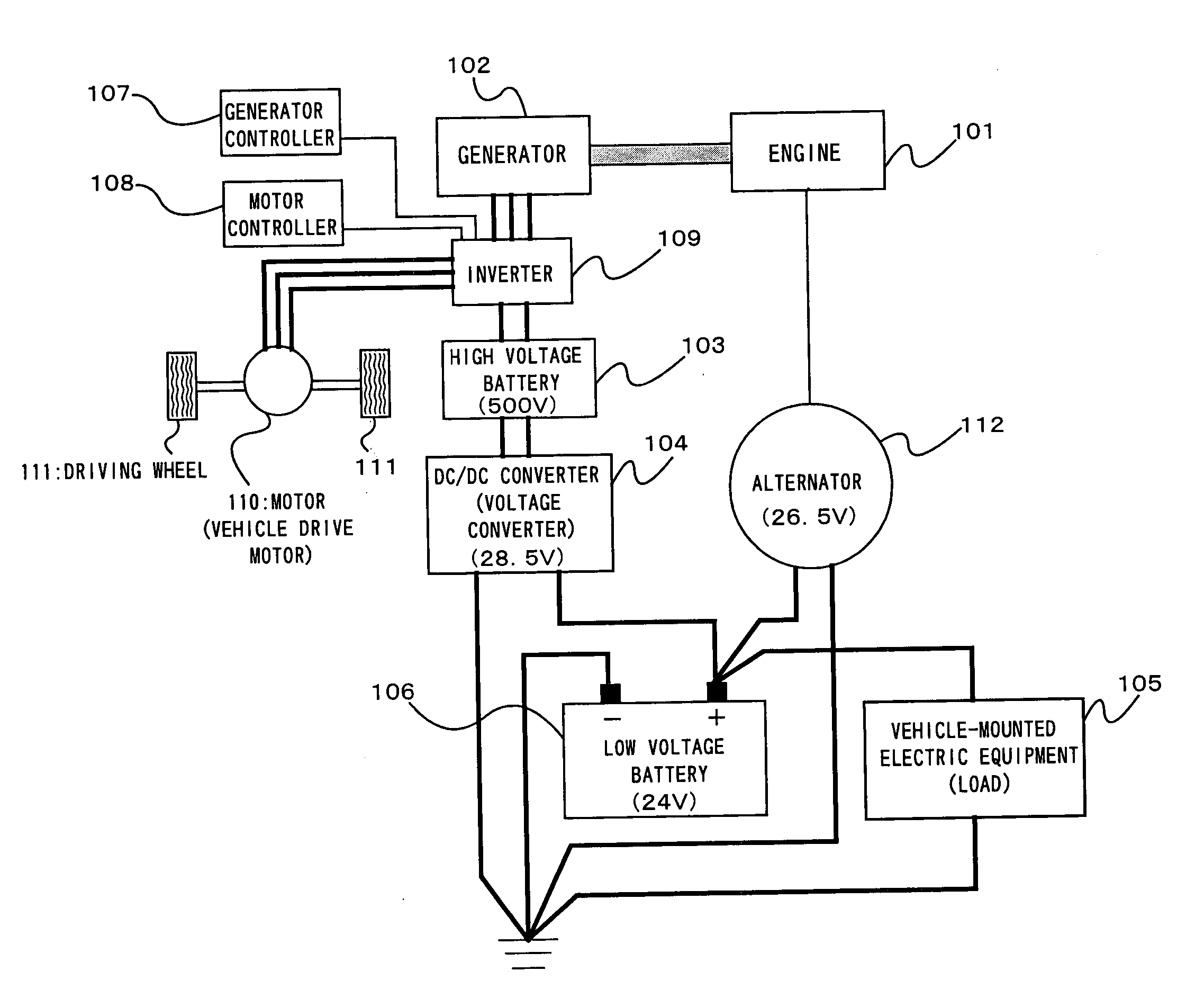 Battery charging system for hybrid electric vehicles