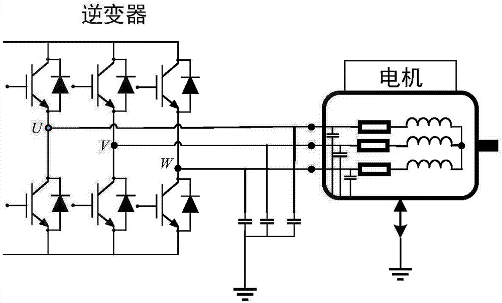 Common mode current suppression circuit of motor drive system