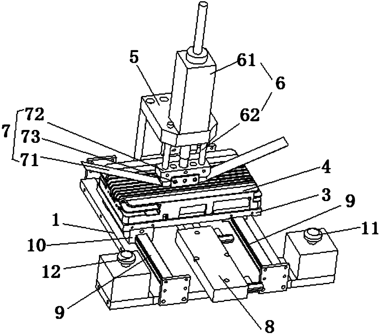 Automatic device achieving partial drawing of metal piece