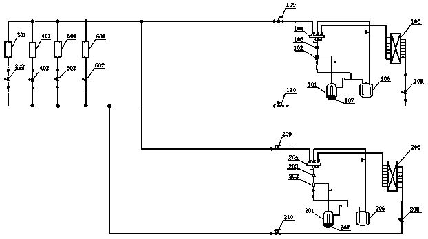 A method for controlling oil return in a multi-line system