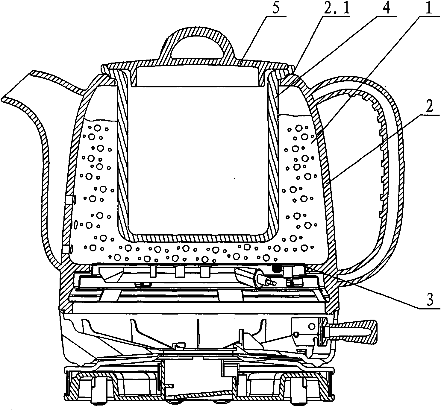 Inner-tank heating structure of electric kettle