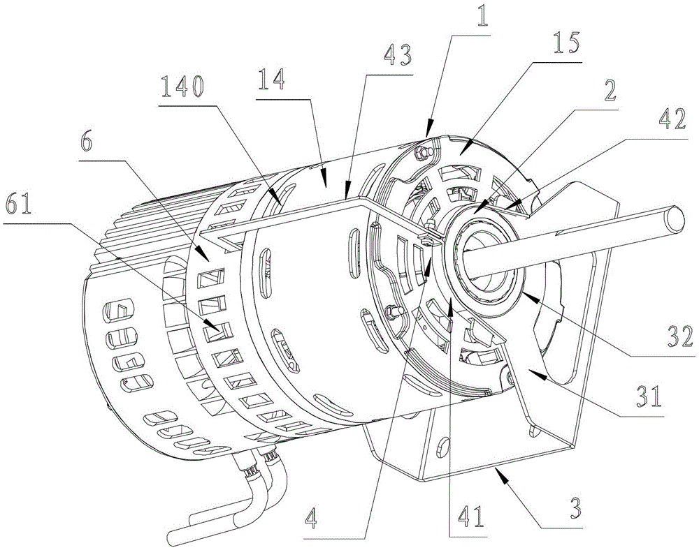 A high-power motor heat dissipation structure