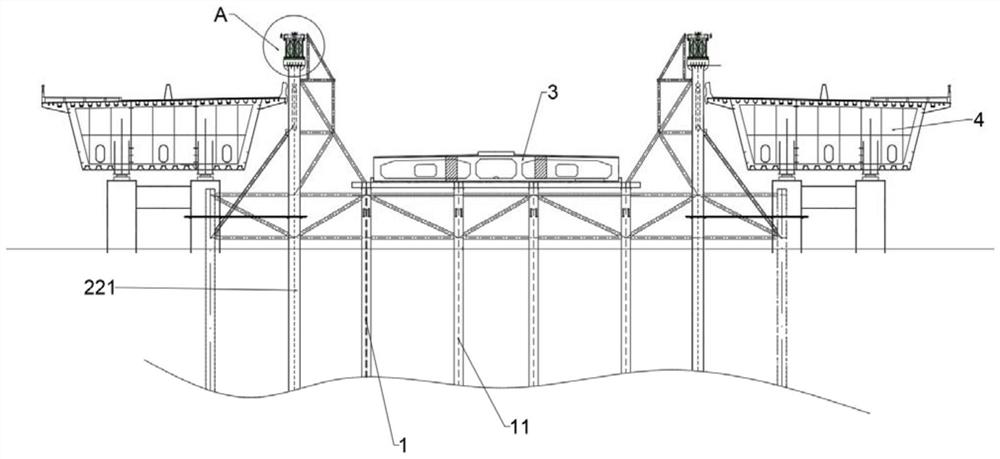 Overwater large-span tied-arch bridge girder dismantling structure and dismantling construction method