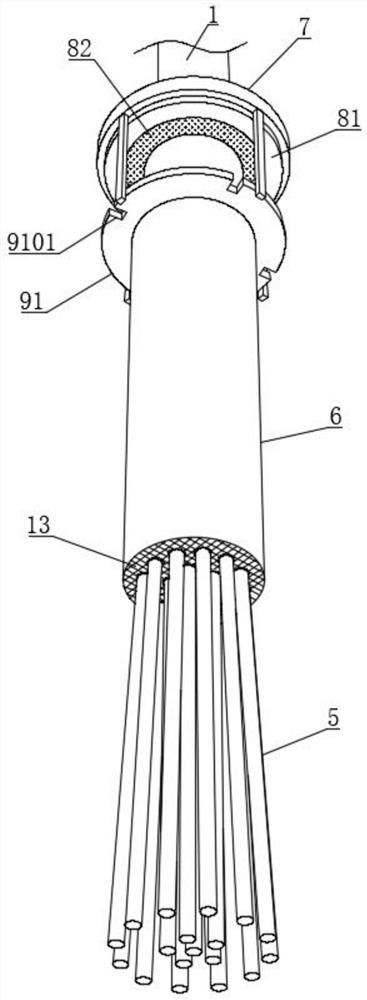 Rib-imitated self-unfolding and folding type concrete vibrating rod