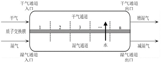 Fuel cell humidifier modeling method, equipment and medium