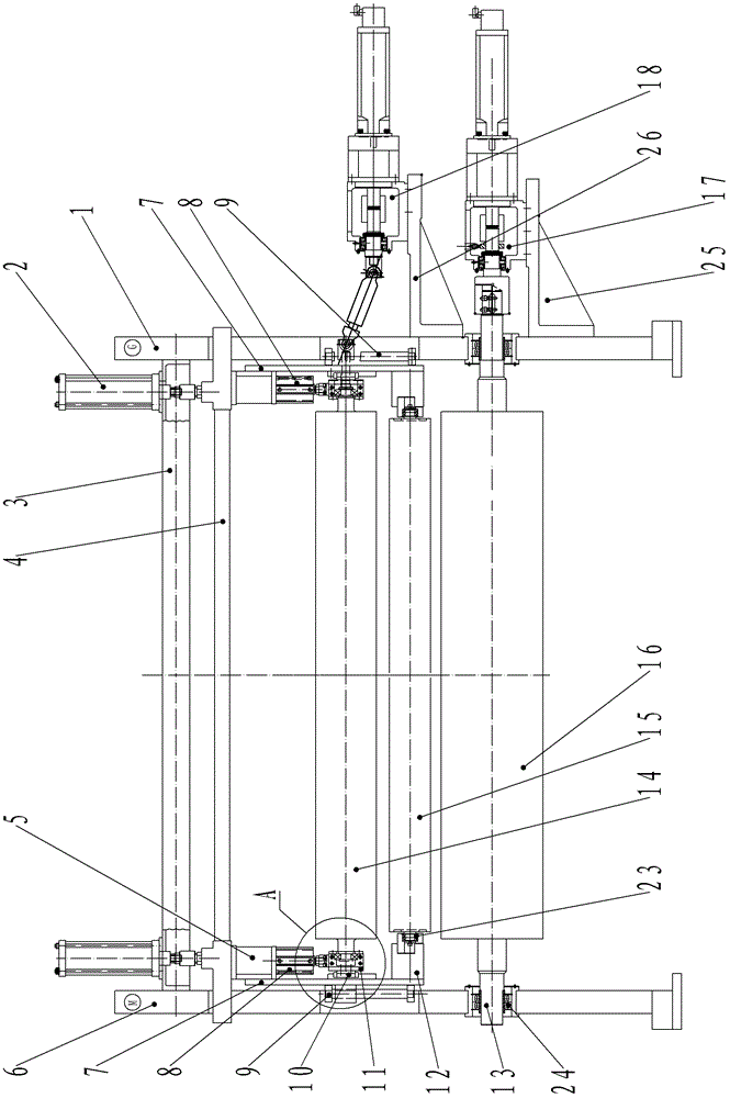 Three-roller printing and driving device of gravure printing machine