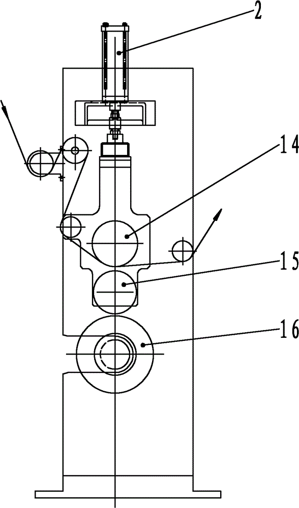 Three-roller printing and driving device of gravure printing machine