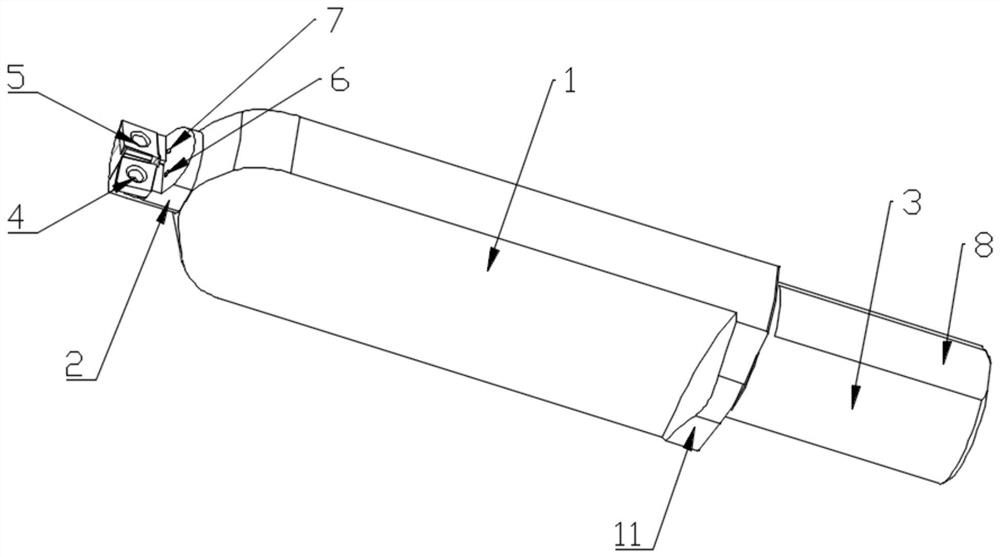 Fan-shaped super-long anti-seismic turning tool