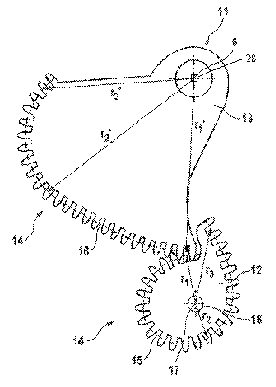 Transmission system and exhaust gas turbocharger