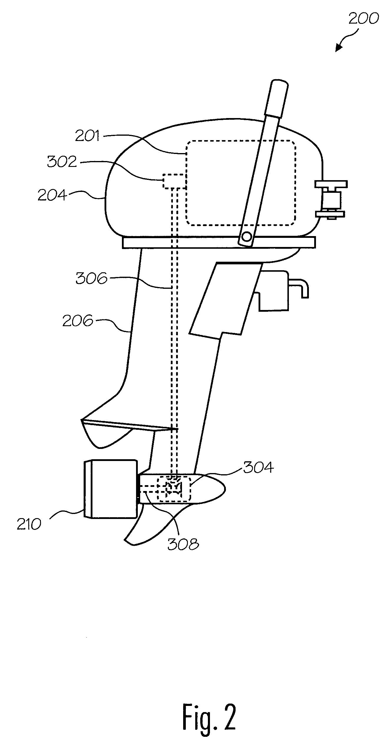 Safe efficient outboard motor assembly