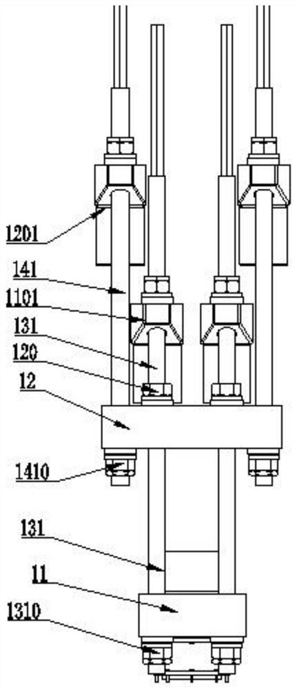 Connection structure, fixing structure, new main cable system and construction method for replacing main cable of a suspension bridge