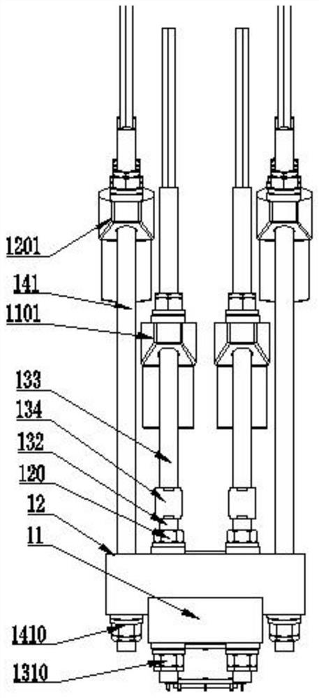 Connection structure, fixing structure, new main cable system and construction method for replacing main cable of a suspension bridge