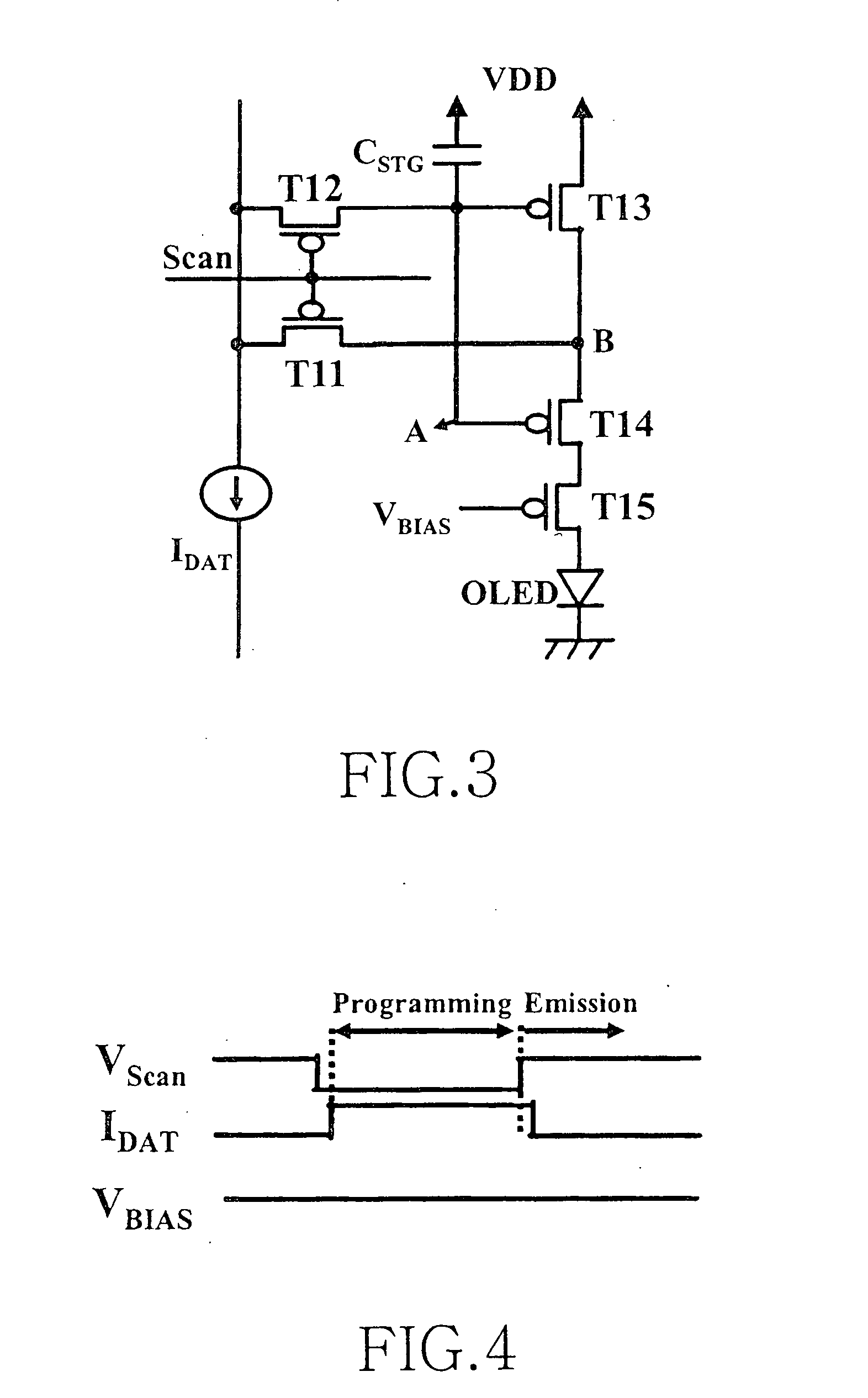 Picture element structure of current programming method type active matrix organic emitting diode display and driving method of data line