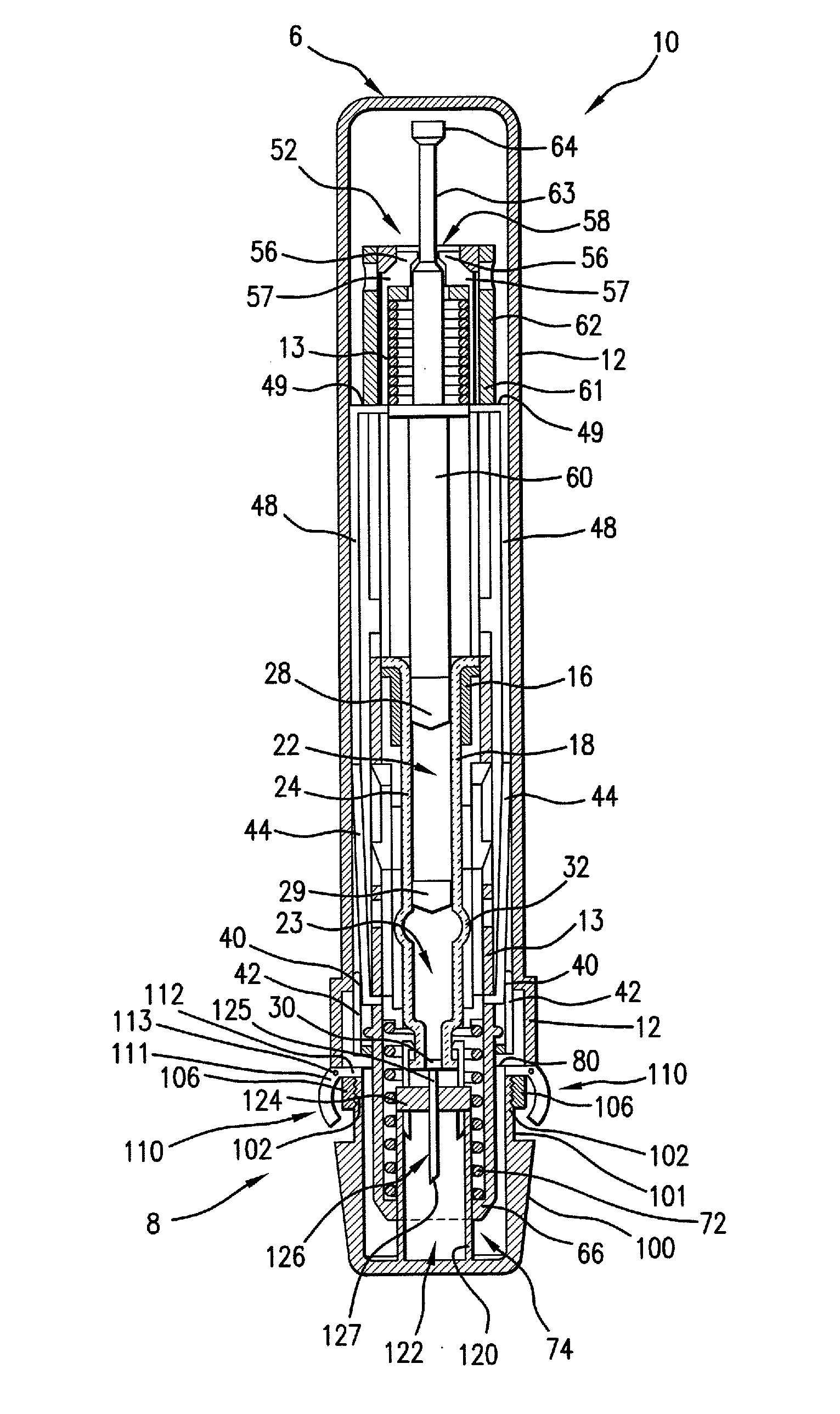 Two-stage reconstituting injector