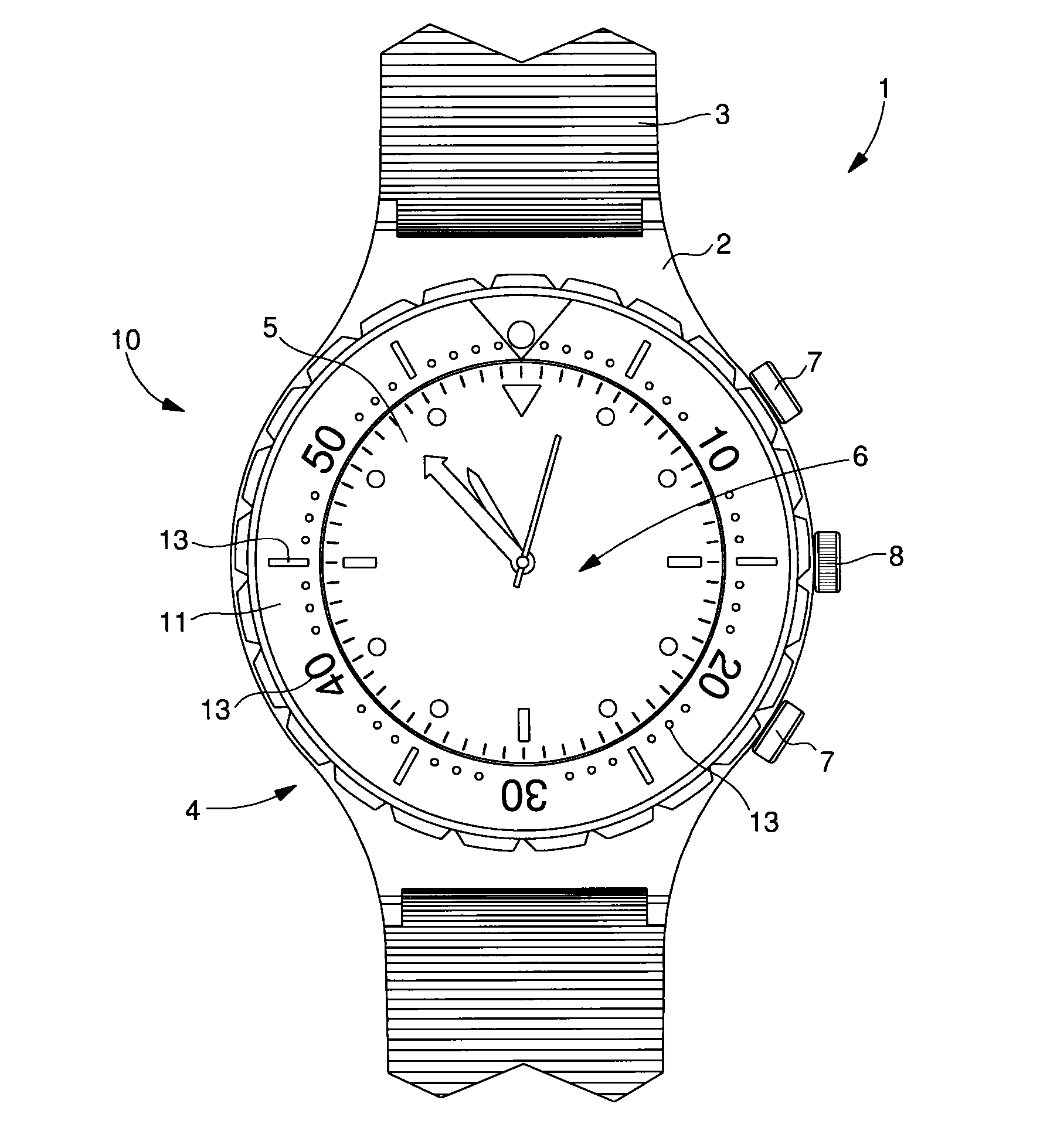 Device for fixedly securing a metallic inlay