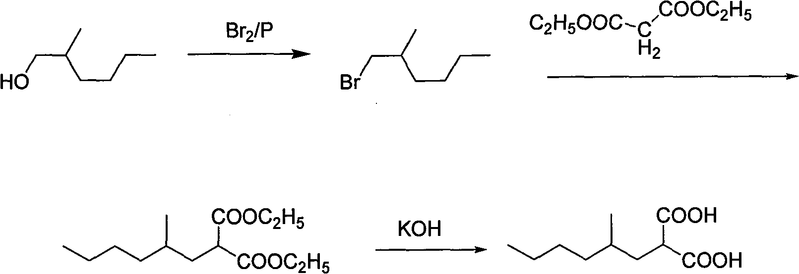 Process for preparing 4-methyl caprylic acid