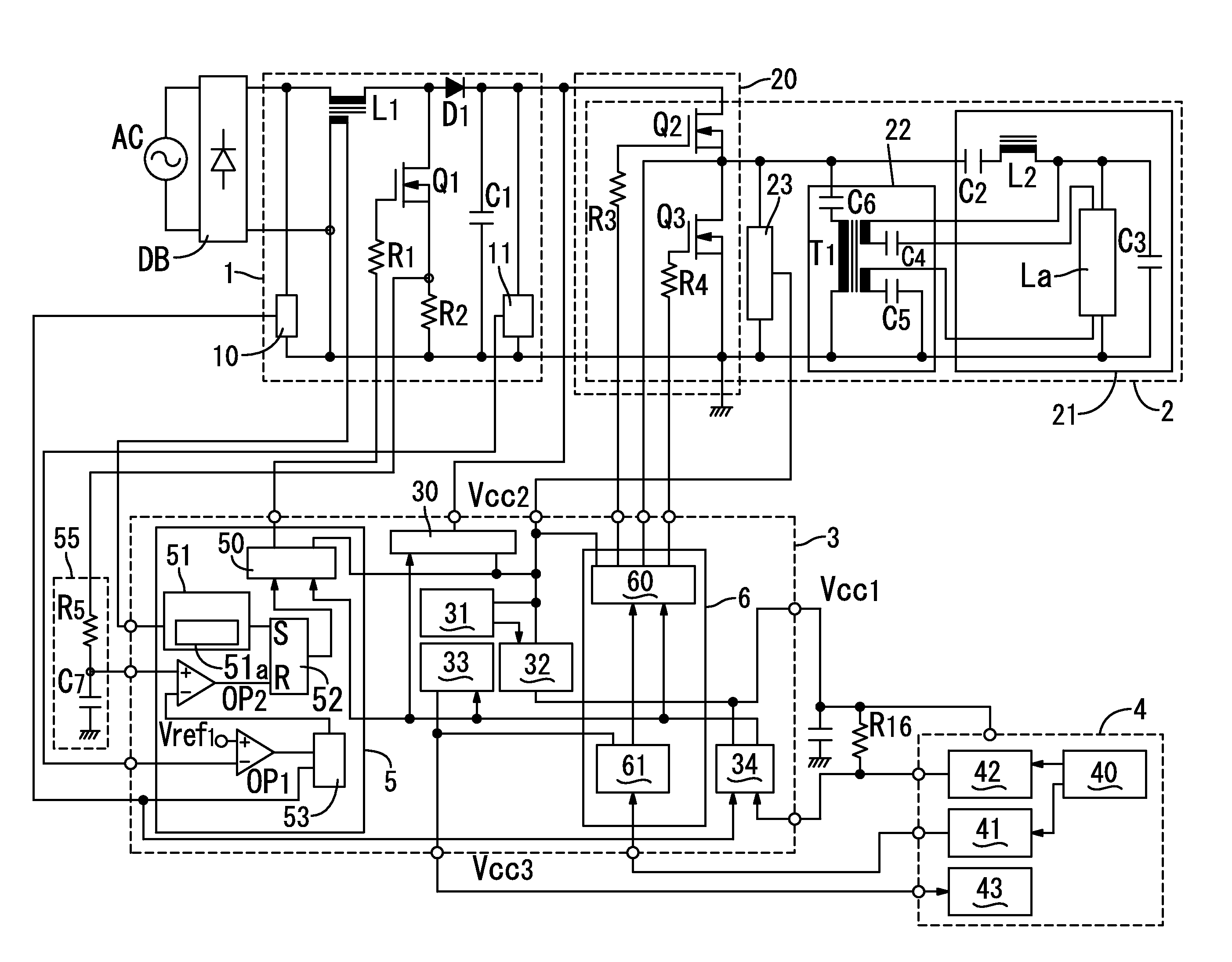 Electronic ballast with input voltage fault control