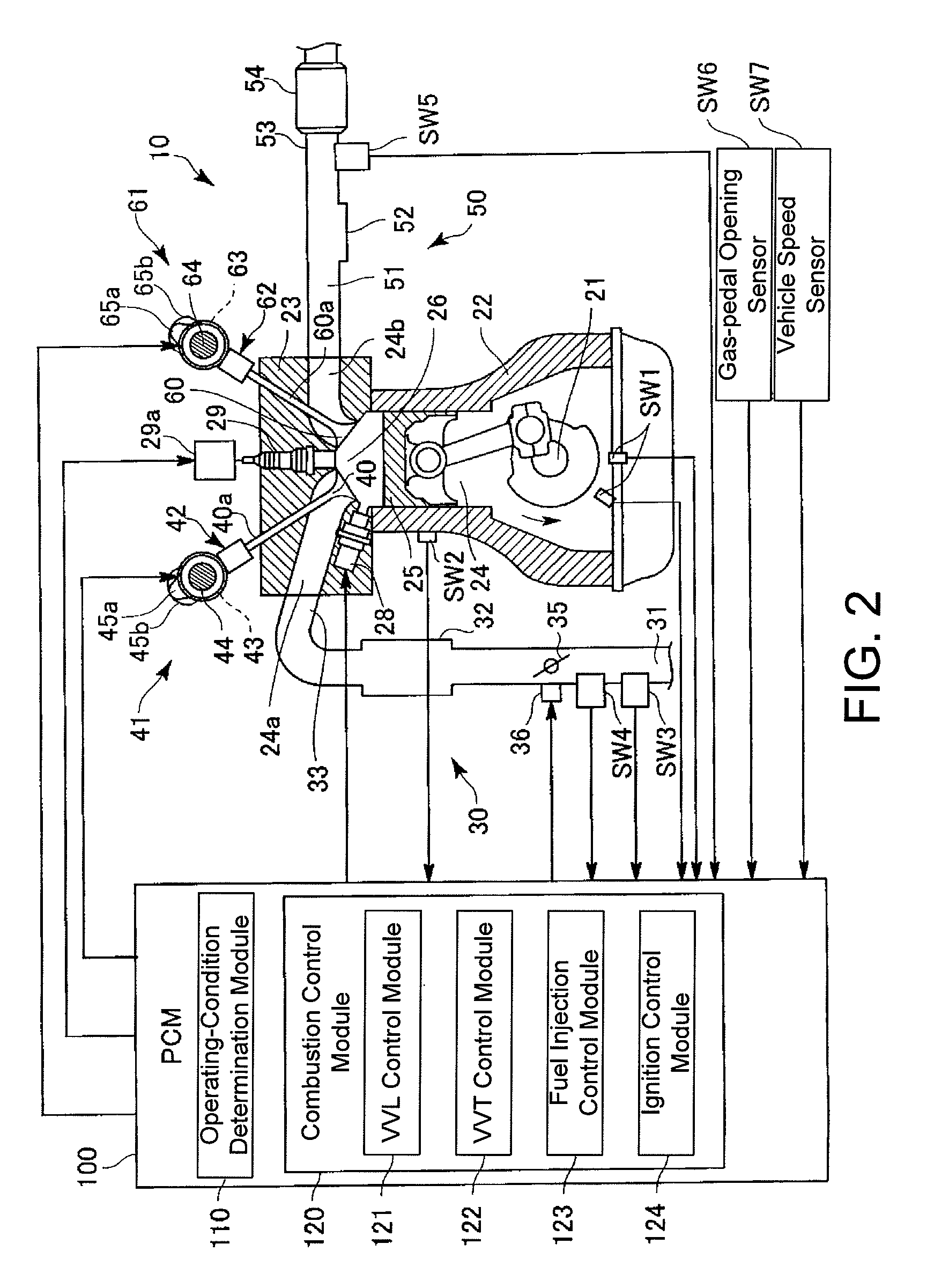 Method of controlling an internal combustion engine and system including the engine