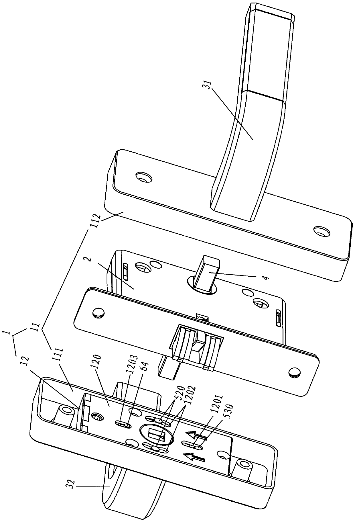 Double lock type door and window handle assembly