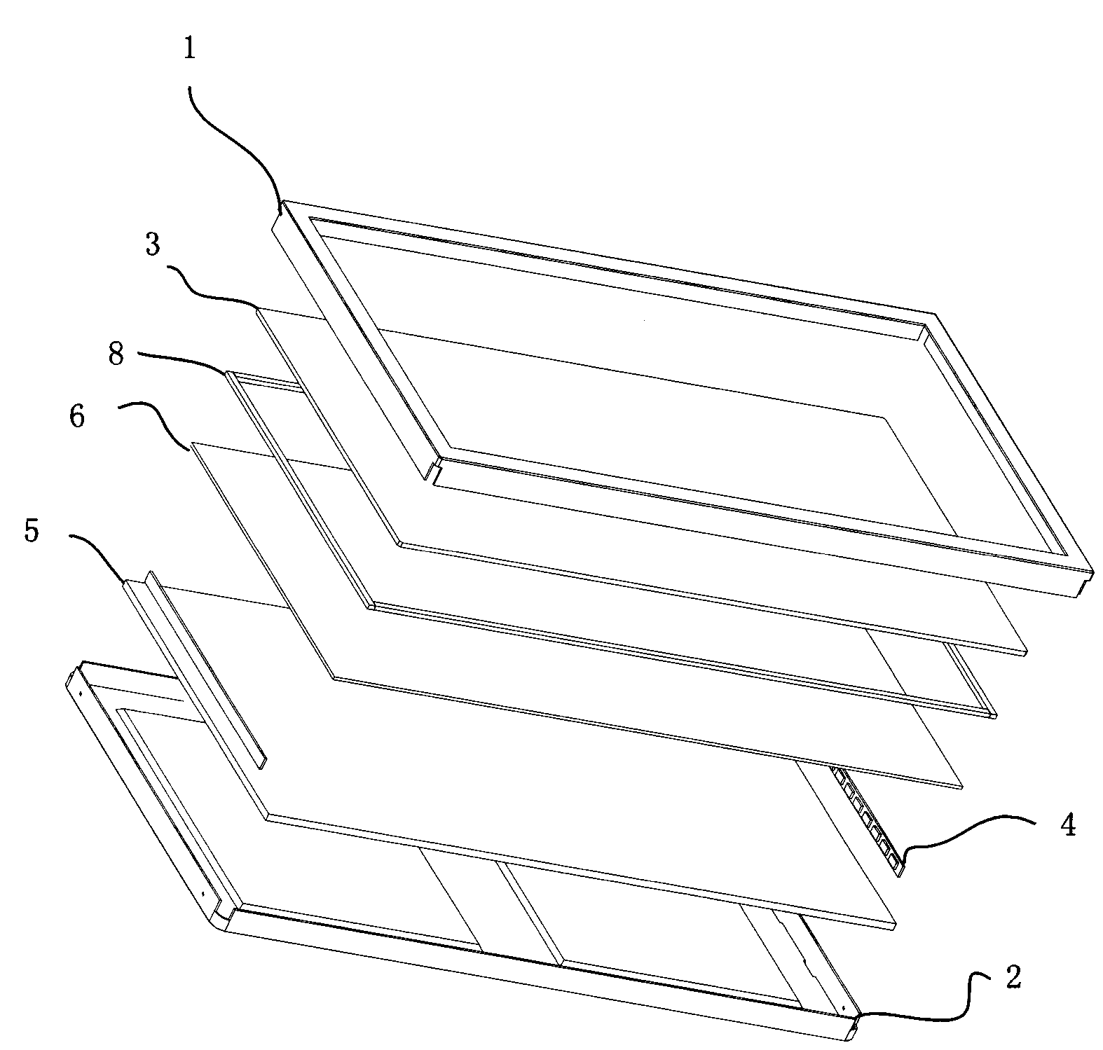 Combination method and structure of liquid crystal display device, liquid crystal panel and back light module