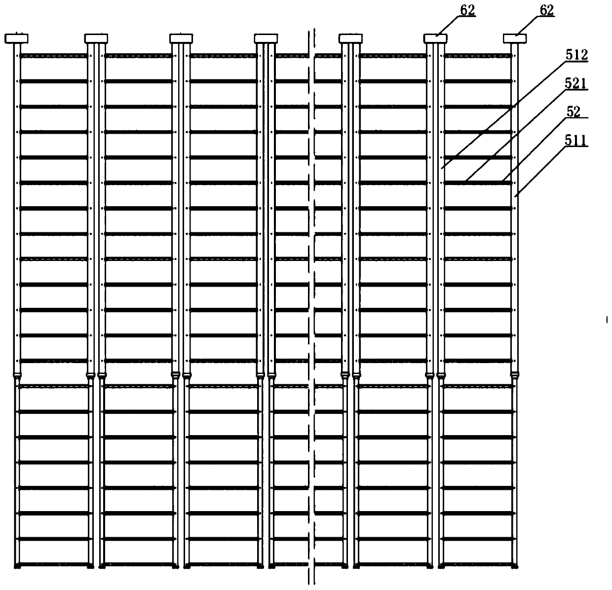 Plant factory vertical-horizontal tube ventilation method and device