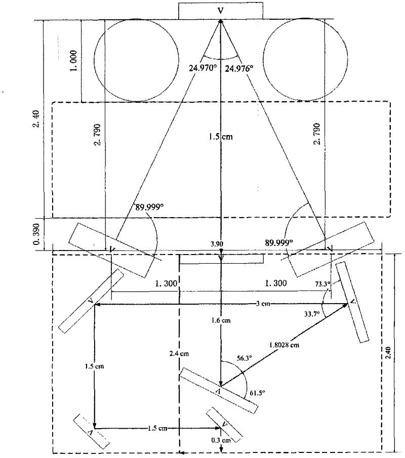 Human palm print image acquiring device and processing method