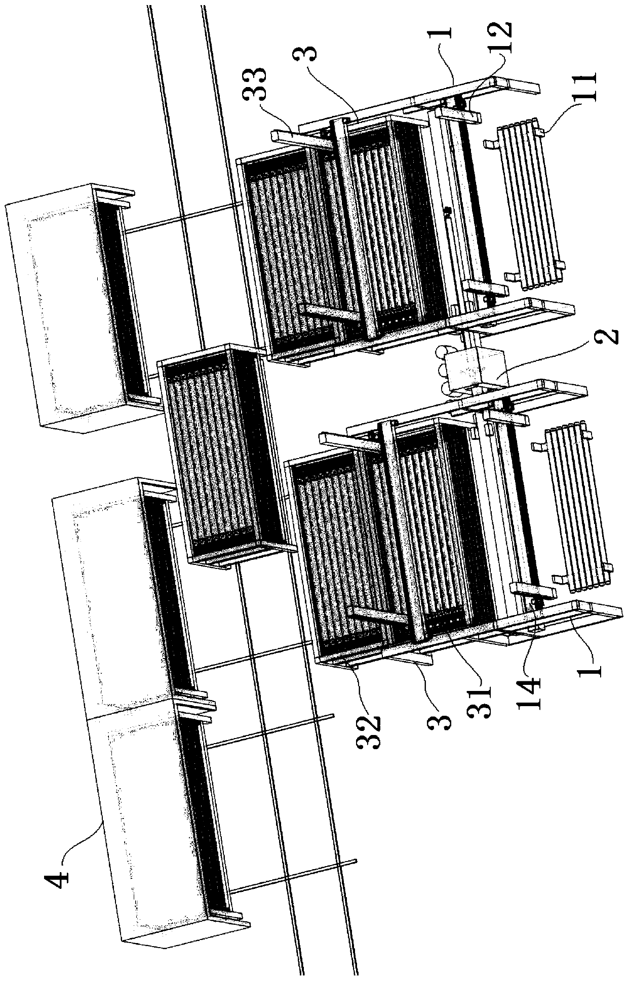 Application method of net rack connecting rod automatic spraying and drying production system