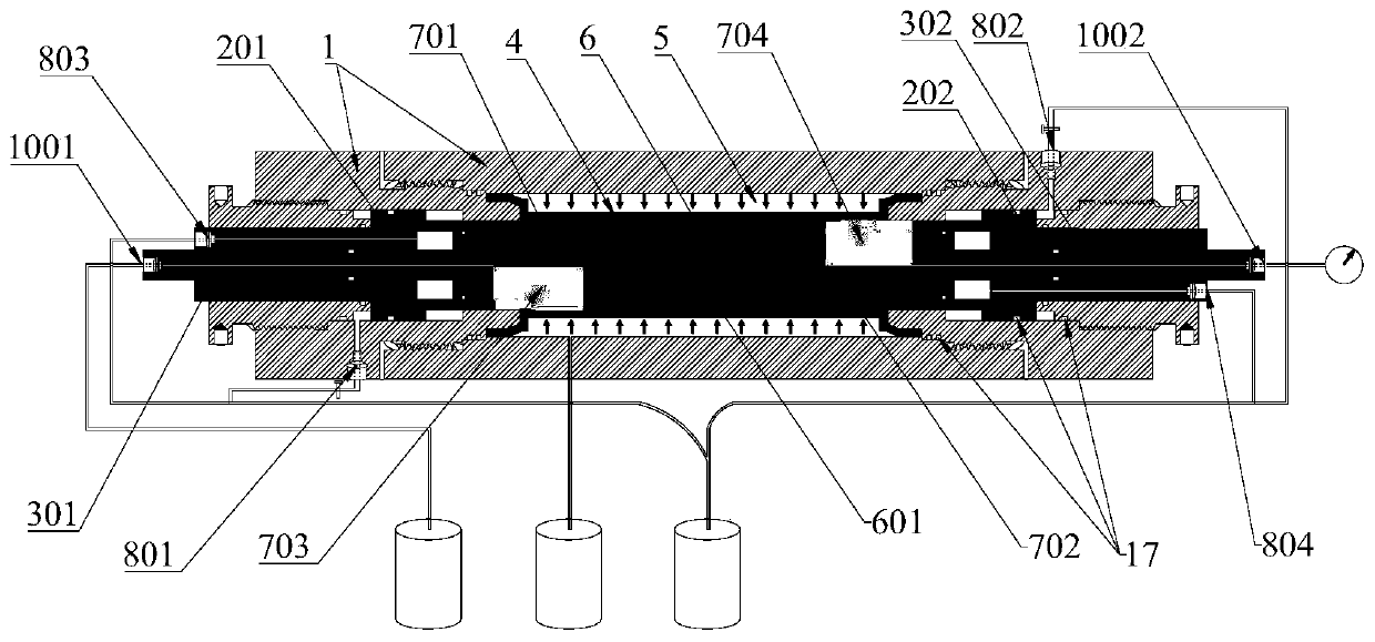 Coal rock circulation friction-gas seepage coupling test device and test method