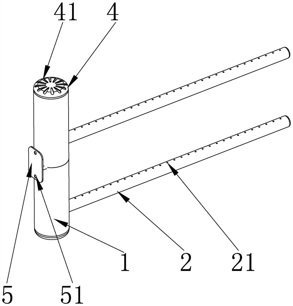 Towel rack with hot air drying function