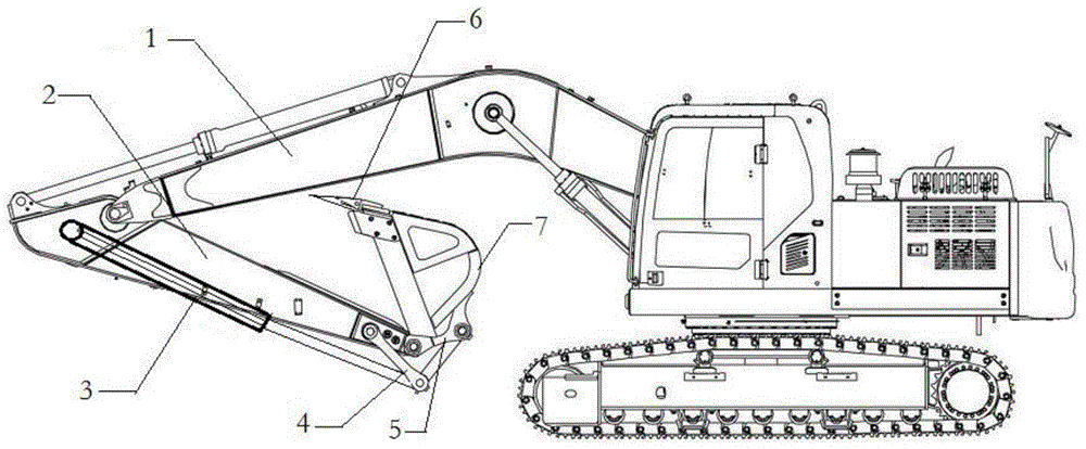 Small excavator with double support arms