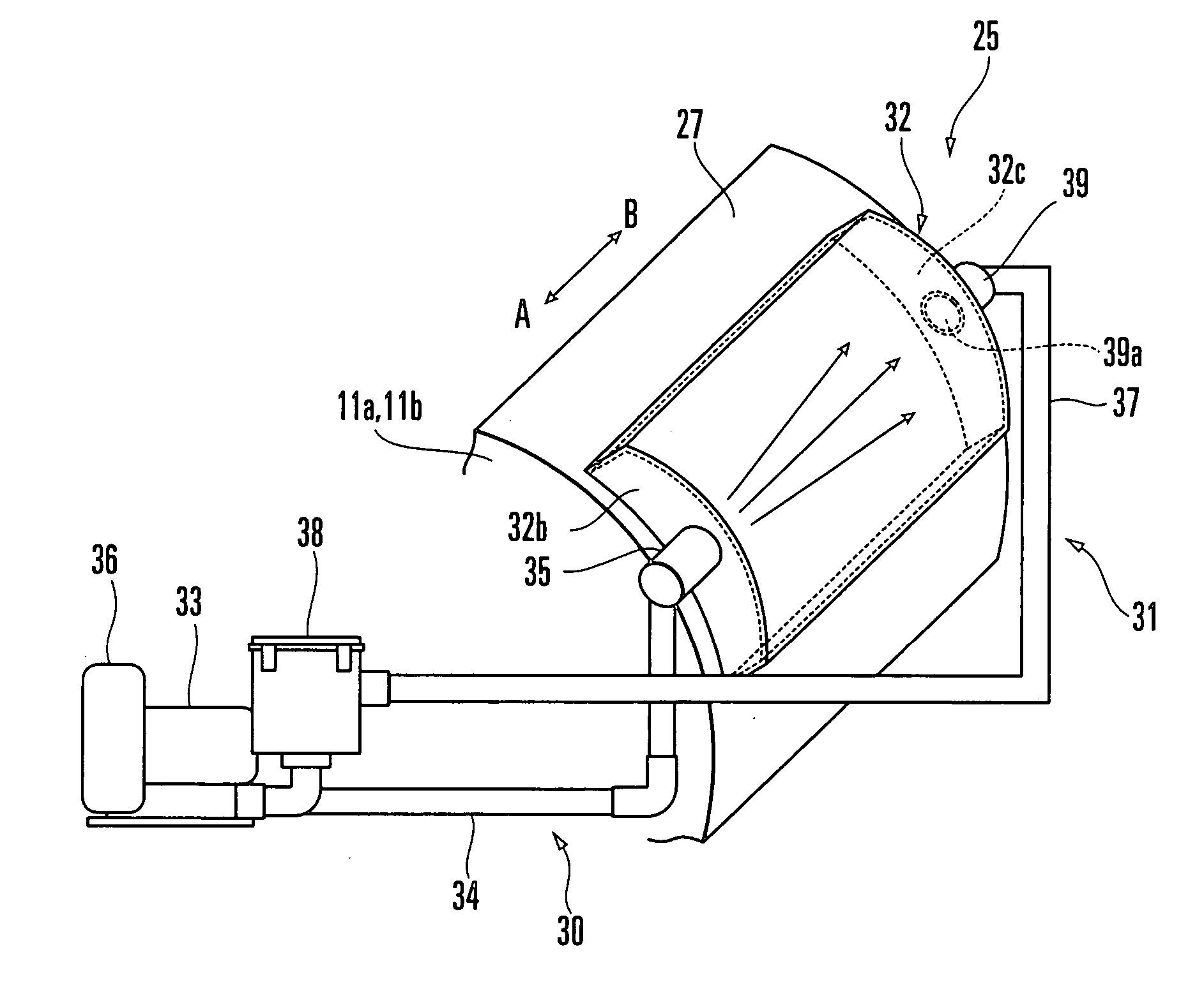 Air blowing device for printing press