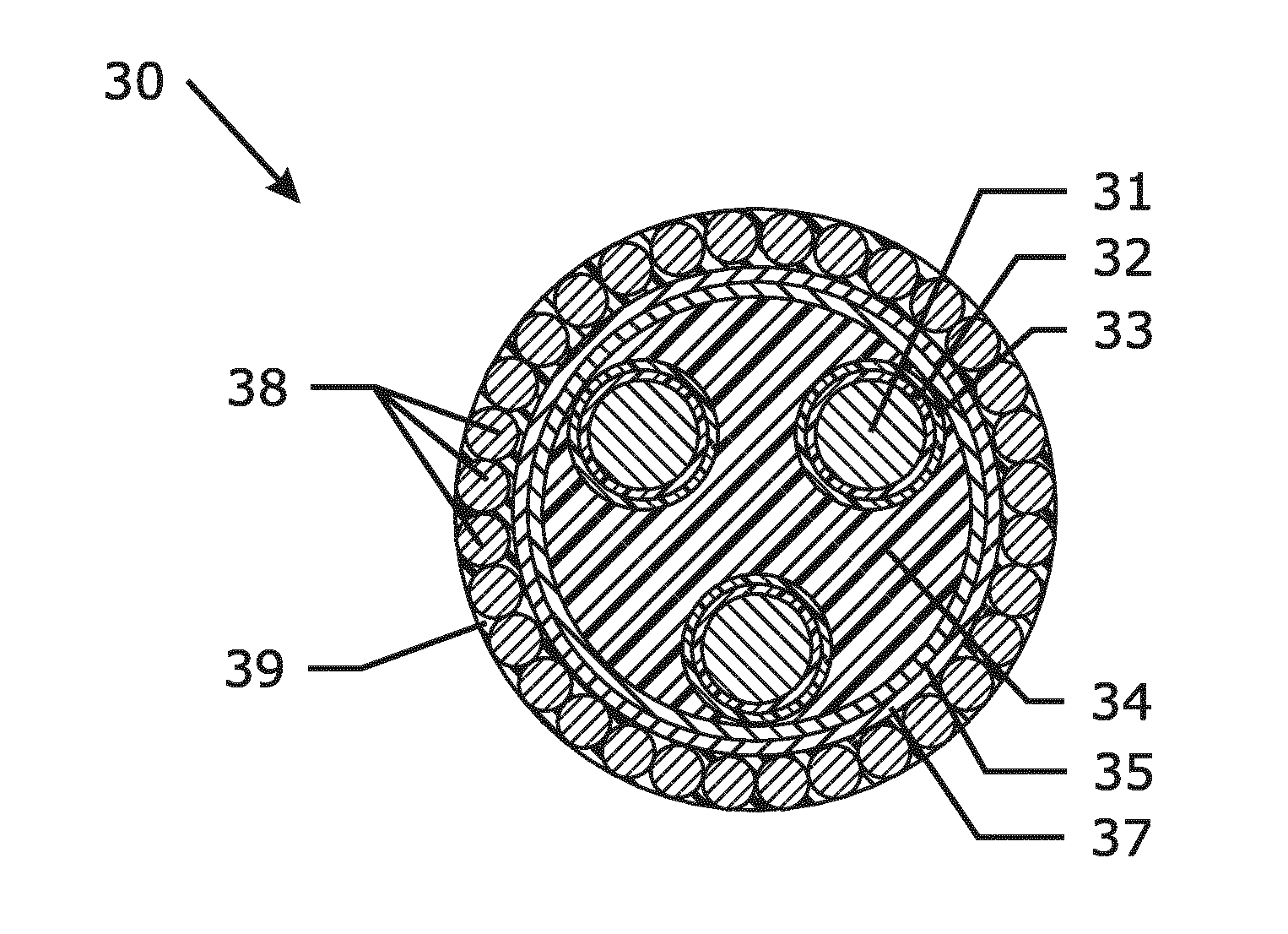 Non-magnetic stainless steel wire as an armouring wire for power cables