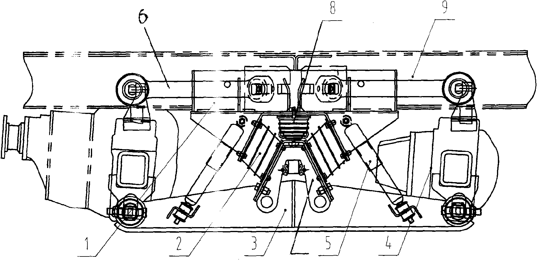 Rubber vehicle suspension device with variable rigidity property