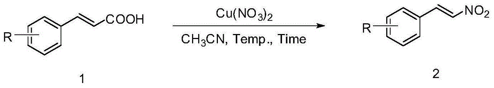 Method for preparing beta-nitrostyrolene compound