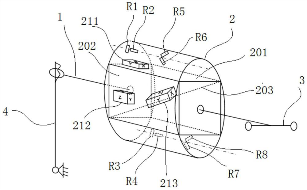 Aircraft control device force displacement measuring device and method