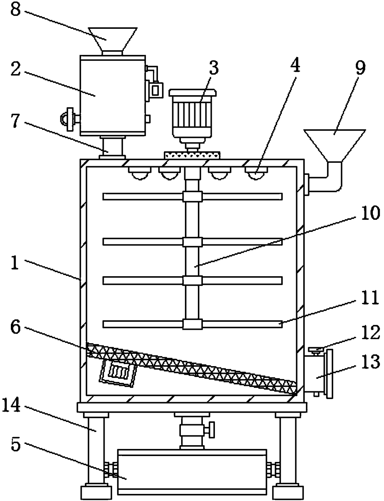 Agricultural seed disinfection and drying device and application method thereof