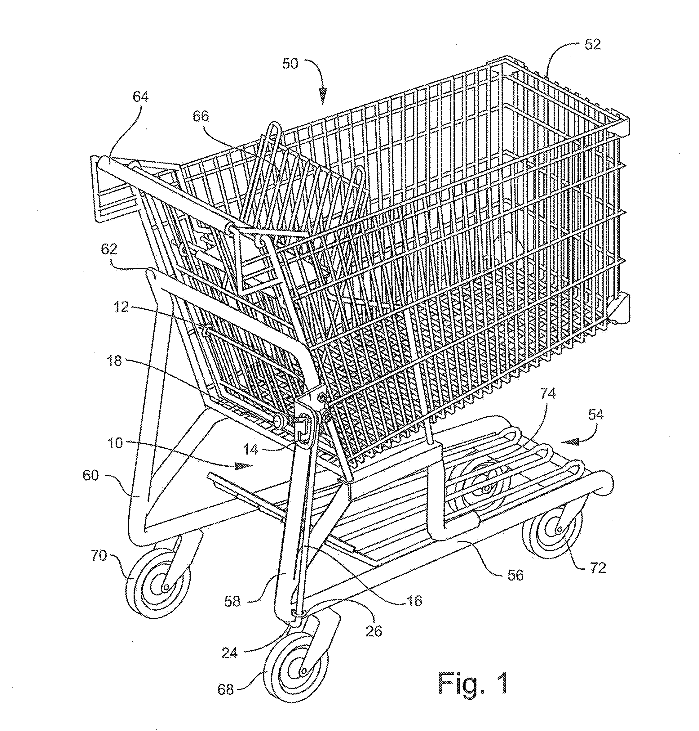 Cart brake and cart with user-operable brake