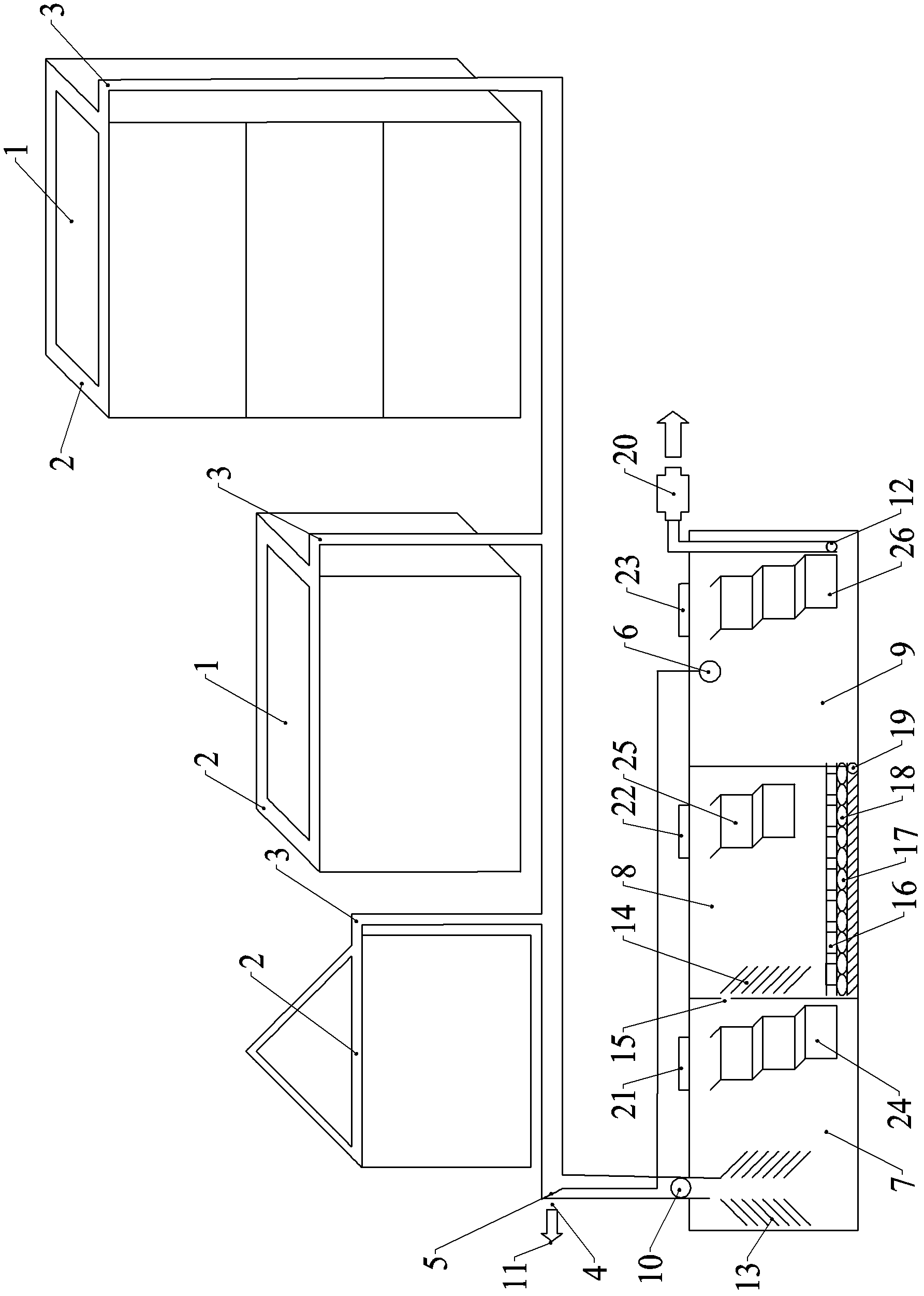 Collecting, treating and water-saving use device of natural rainwater source, and collecting and treating method of same