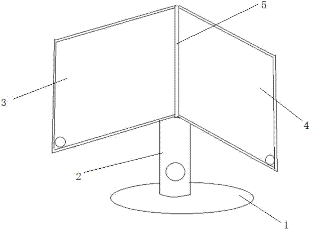 Displayer with adjustable double-screen angle