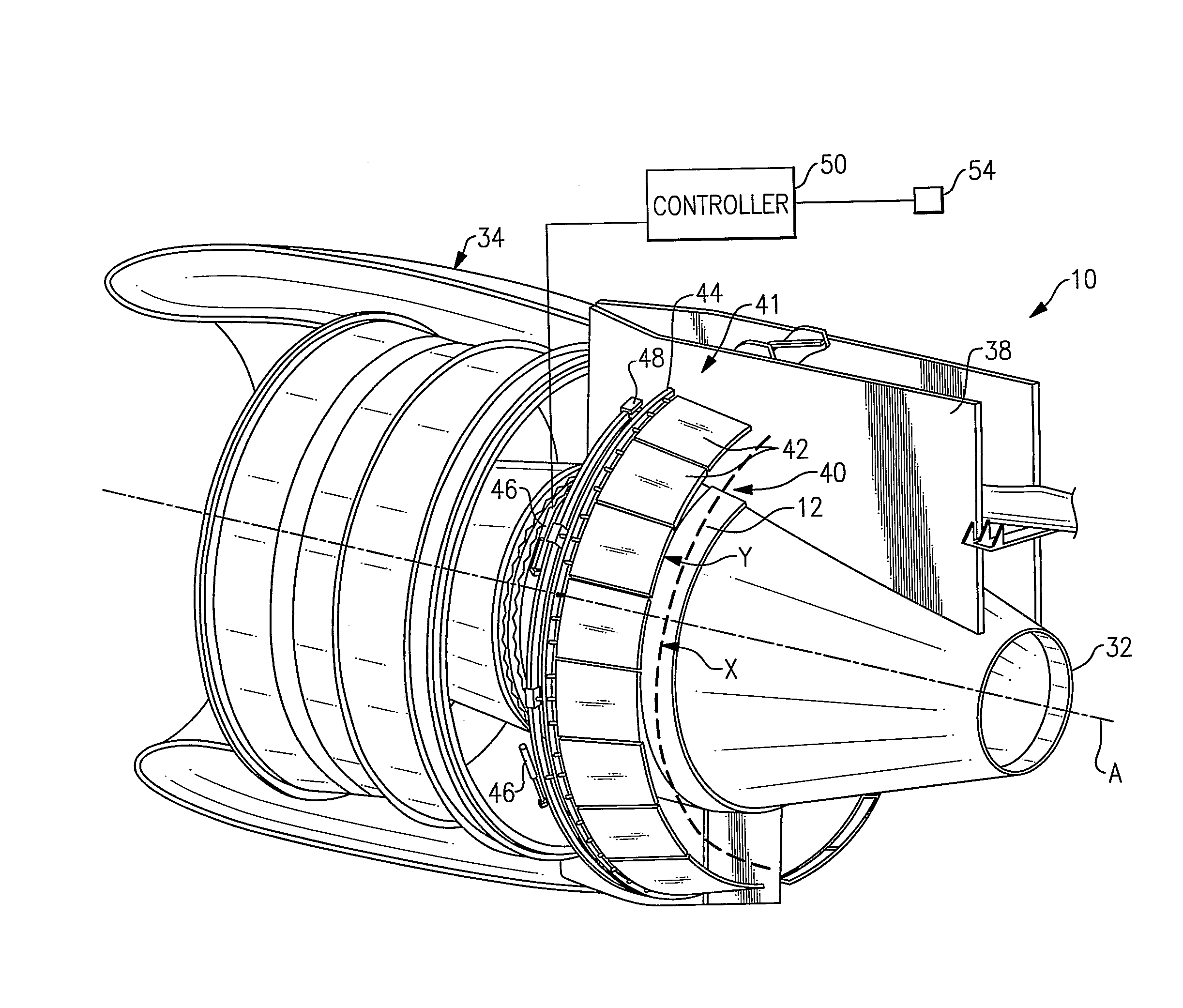 Turbofan engine with variable area fan nozzle and low spool generator for emergency power generation and method for providing emergency power