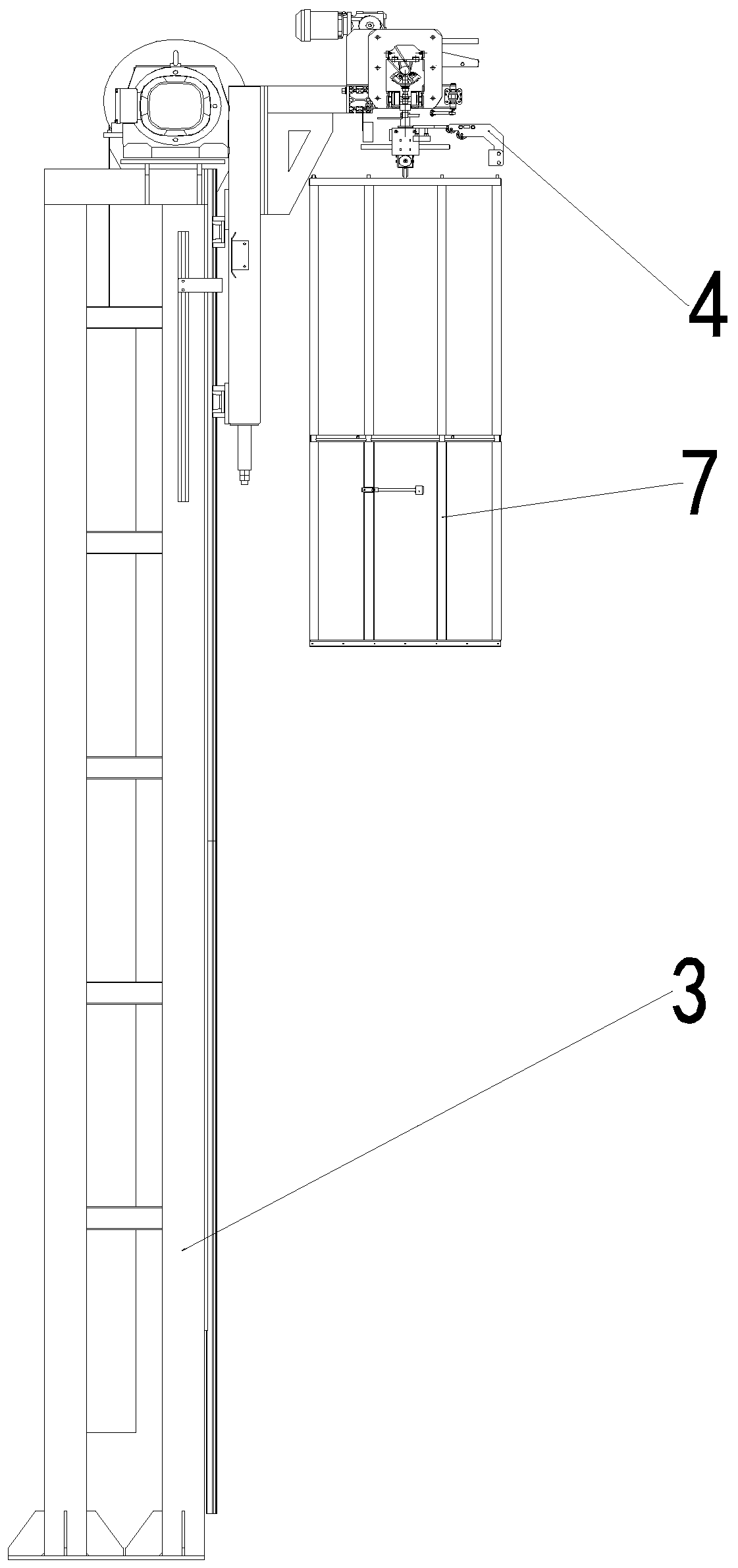 Suspension conveyor line containing elevator