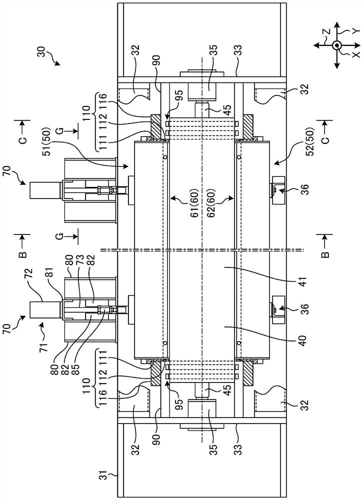 Gas sealing structure and extraction drying device