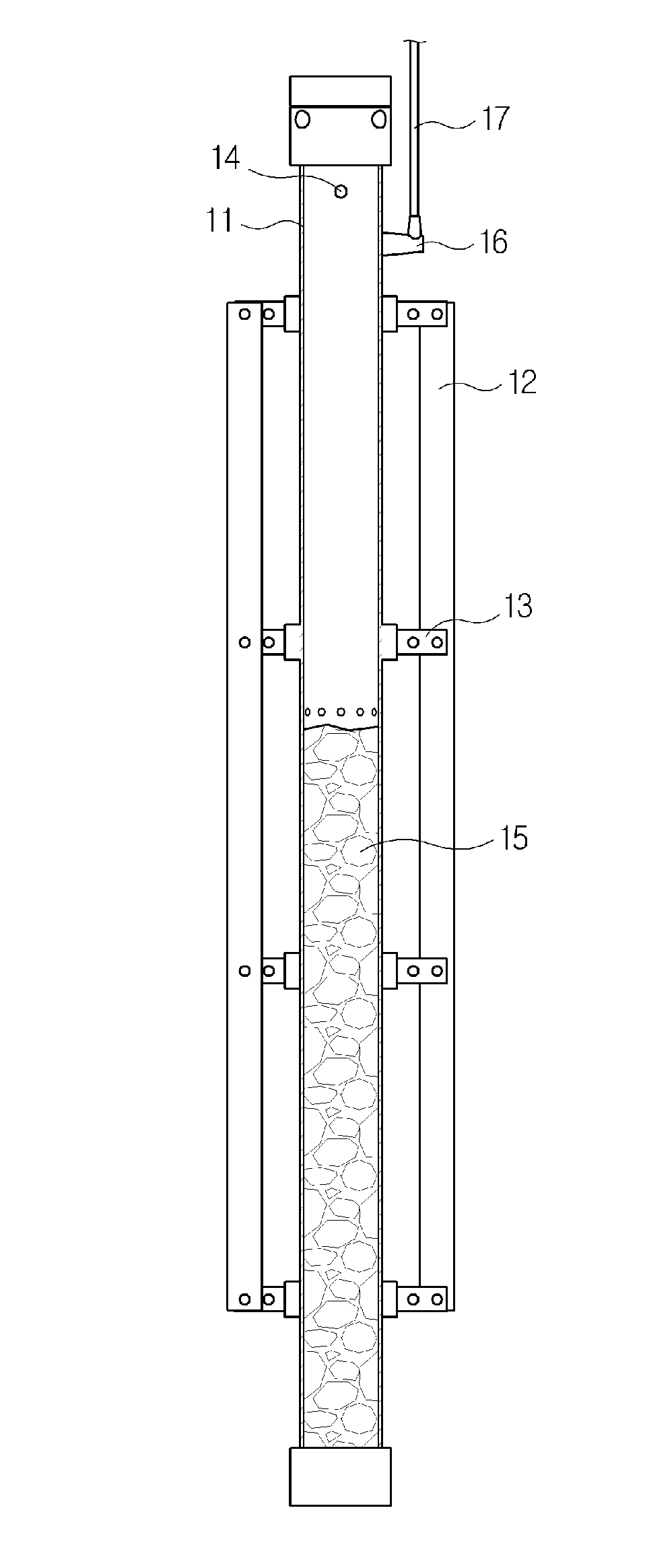 Ground rod having induction discharge skin-effect plate