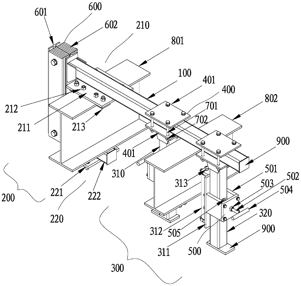 Adjustable fixture for structural mechanics test