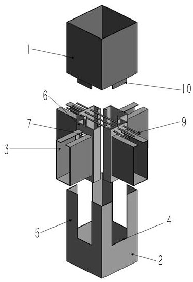 Novel steel pipe concrete column combined joint and construction method thereof