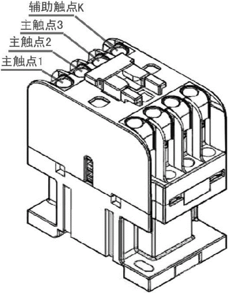 Power-saving alternating current contactor applying normally open auxiliary contact