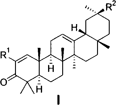 Glycyrrhetic acid derivative with 1, 12-diene-3-ketone skeleton, its preparation method and medicinal uses