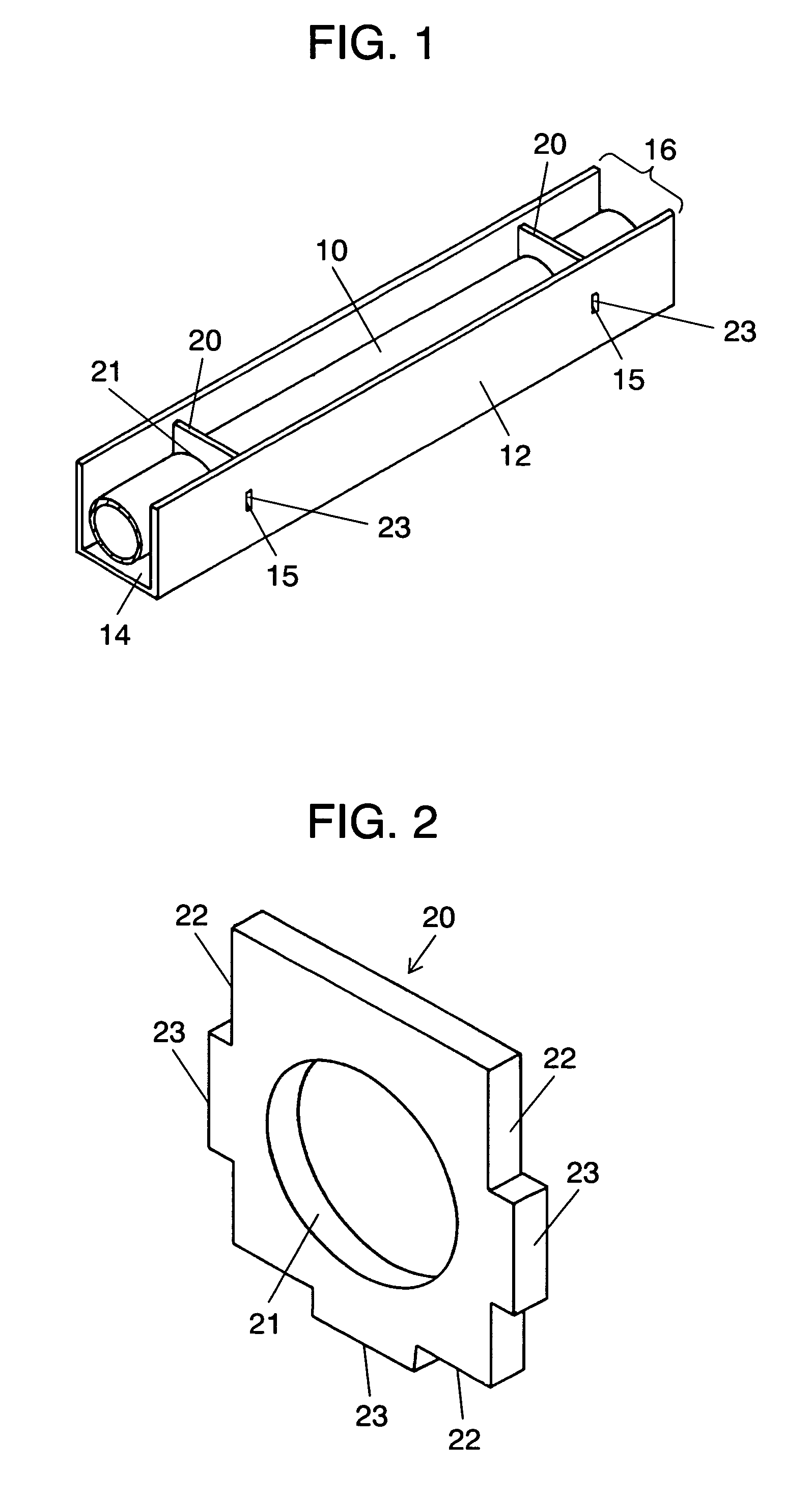 Discharge lamp device including an airtight container filled with a noble gas