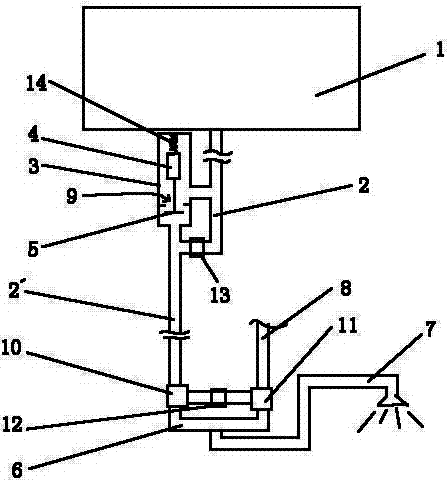 An indoor single-pipe automatic water supply device for a solar water heater